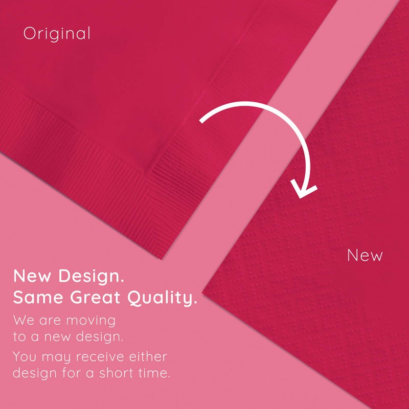 Creative Converting Touch of Color 2-Ply 50 Count Paper Beverage Napkins, Hot Magenta - Image 5